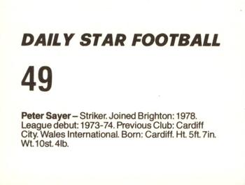 1980-81 Daily Star Football #49 Peter Sayer Back