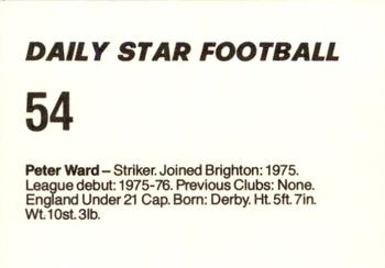 1980-81 Daily Star Football #54 Peter Ward Back