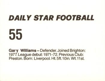 1980-81 Daily Star Football #55 Gary Williams Back