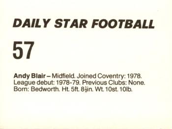 1980-81 Daily Star Football #57 Andy Blair Back