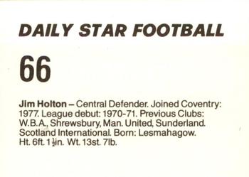 1980-81 Daily Star Football #66 Jim Holton Back
