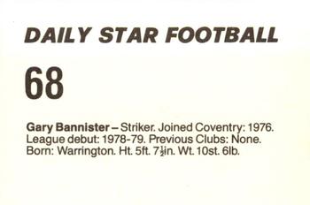 1980-81 Daily Star Football #68 Gary Bannister Back