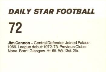 1980-81 Daily Star Football #72 Jim Cannon Back