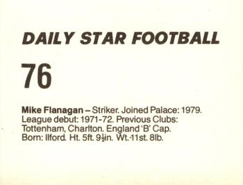 1980-81 Daily Star Football #76 Mike Flanagan Back
