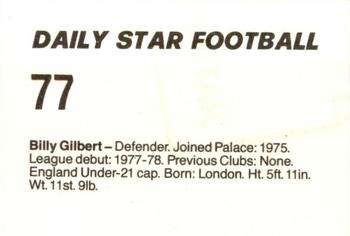 1980-81 Daily Star Football #77 Billy Gilbert Back