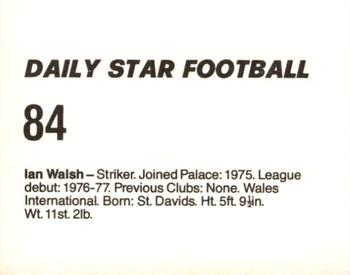 1980-81 Daily Star Football #84 Ian Walsh Back