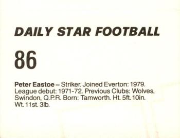 1980-81 Daily Star Football #86 Peter Eastoe Back