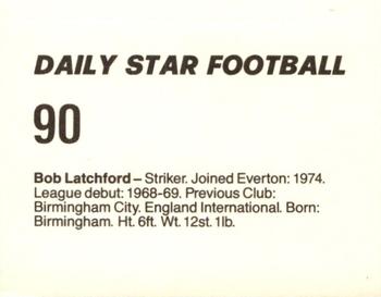 1980-81 Daily Star Football #90 Bobby Latchford Back