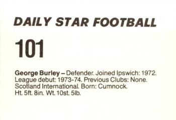 1980-81 Daily Star Football #101 George Burley Back