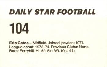 1980-81 Daily Star Football #104 Eric Gates Back