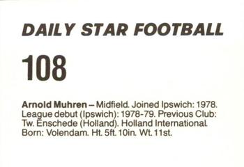 1980-81 Daily Star Football #108 Arnold Muhren Back