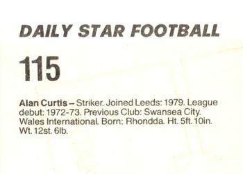 1980-81 Daily Star Football #115 Alan Curtis Back