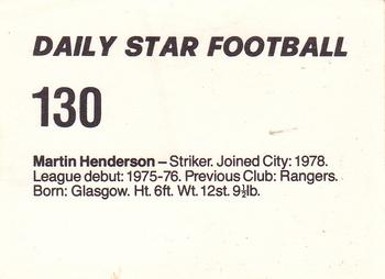 1980-81 Daily Star Football #130 Martin Henderson Back