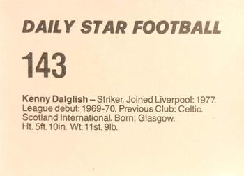 1980-81 Daily Star Football #143 Kenny Dalglish Back