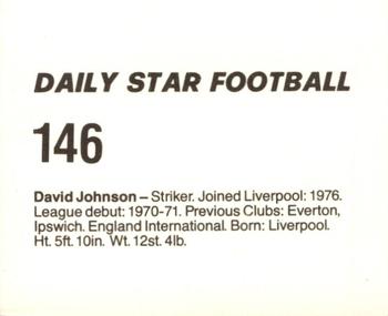 1980-81 Daily Star Football #146 David Johnson Back