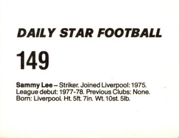 1980-81 Daily Star Football #149 Sammy Lee Back