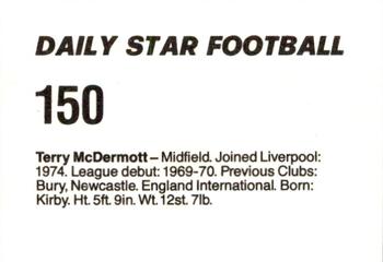 1980-81 Daily Star Football #150 Terry McDermott Back