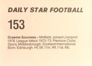 1980-81 Daily Star Football #153 Graeme Souness Back