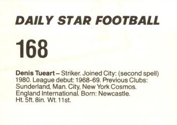 1980-81 Daily Star Football #168 Dennis Tueart Back
