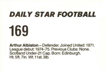 1980-81 Daily Star Football #169 Arthur Albiston Back
