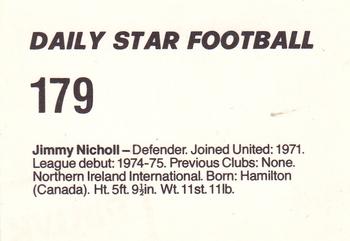 1980-81 Daily Star Football #179 Jimmy Nicholl Back