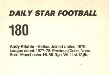 1980-81 Daily Star Football #180 Andy Ritchie Back