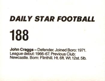 1980-81 Daily Star Football #188 John Craggs Back