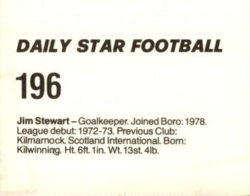 1980-81 Daily Star Football #196 Jim Stewart Back