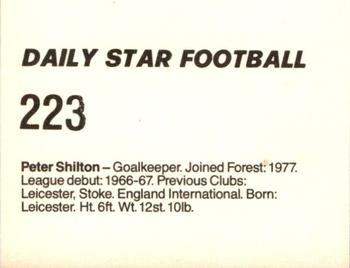1980-81 Daily Star Football #223 Peter Shilton Back