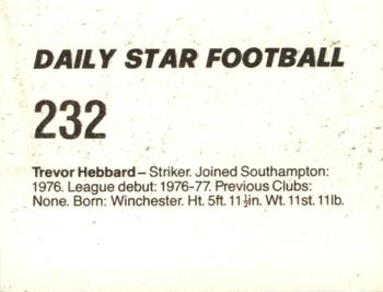 1980-81 Daily Star Football #232 Trevor Hebberd Back