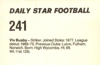 1980-81 Daily Star Football #241 Viv Busby Back