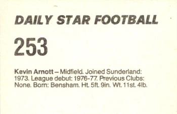 1980-81 Daily Star Football #253 Kevin Arnott Back
