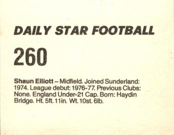 1980-81 Daily Star Football #260 Shaun Elliott Back