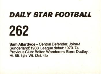 1980-81 Daily Star Football #262 Sam Allardyce Back