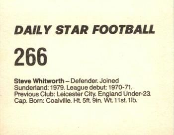 1980-81 Daily Star Football #266 Steve Whitworth Back