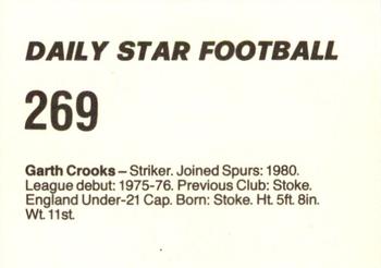 1980-81 Daily Star Football #269 Garth Crooks Back