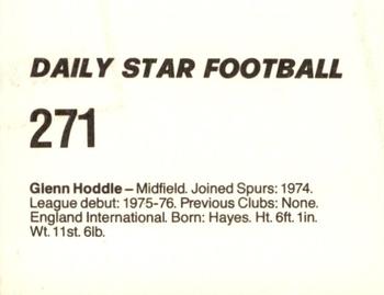 1980-81 Daily Star Football #271 Glenn Hoddle Back