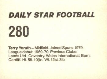 1980-81 Daily Star Football #280 Terry Yorath Back