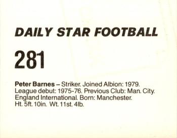 1980-81 Daily Star Football #281 Peter Barnes Back