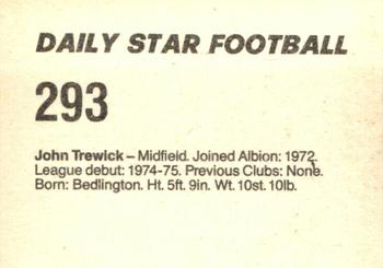 1980-81 Daily Star Football #293 John Trewick Back