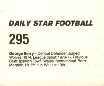 1980-81 Daily Star Football #295 George Berry Back