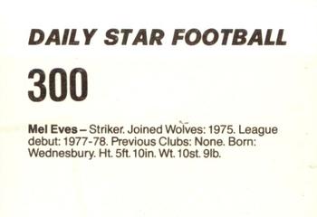 1980-81 Daily Star Football #300 Mel Eves Back