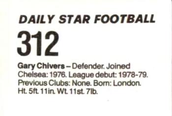 1980-81 Daily Star Football #312 Gary Chivers Back