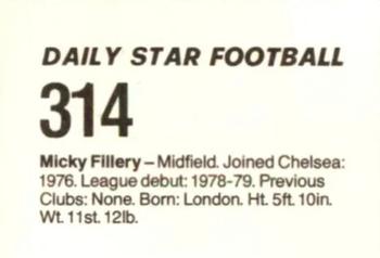 1980-81 Daily Star Football #314 Mike Fillery Back