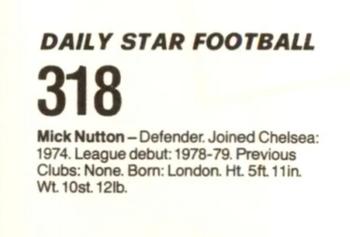1980-81 Daily Star Football #318 Micky Nutton Back