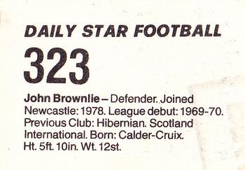 1980-81 Daily Star Football #323 John Brownlie Back