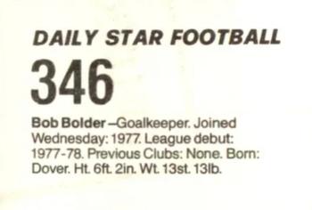 1980-81 Daily Star Football #346 Bob Bolder Back