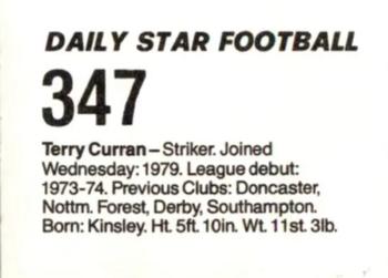 1980-81 Daily Star Football #347 Terry Curran Back