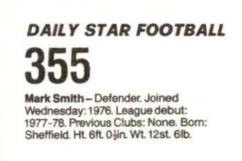 1980-81 Daily Star Football #355 Mark Smith Back