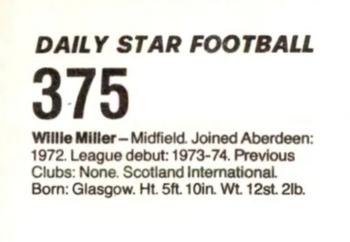 1980-81 Daily Star Football #375 Willie Miller Back